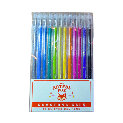 Glitter Gel Pens - Gemstone Gels - Smooth 1mm Glitter Pens for Journaling, Lettering, Crafts & Creative Projects