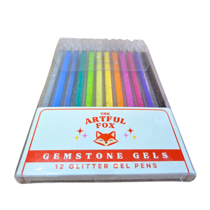 Glitter Gel Pens - Gemstone Gels - Smooth 1mm Glitter Pens for Journaling, Lettering, Crafts & Creative Projects