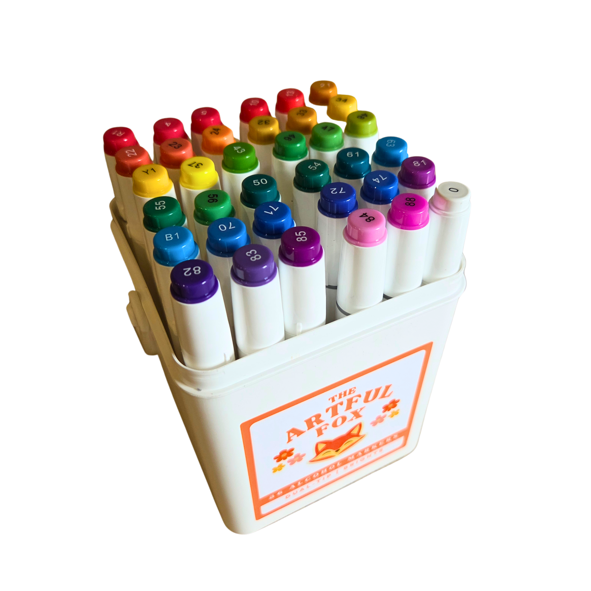 36 Brights Alcohol Marker Set – Dual Tip Brush & Fine Nib