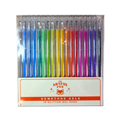 Glitter Gel Pens - Gemstone Gels - Smooth 1mm Glitter Pens for Journaling, Lettering, Crafts & Creative Projects
