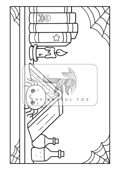 Cute Halloween A5 Colouring Sheets - Mini Mindful Masterpieces | The Artful Fox