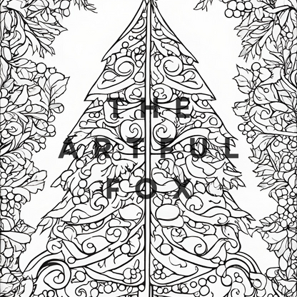 Christmas Mindful Masterpieces – 10 Watercolour Sheets for Calm & Creativity | Christmas Themed Colouring for Adults & Kids on 190 GSM Paper