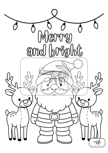 Cute Christmas Themed Colouring for Adults & Kids | Paint & Pen-Friendly Christmas Mindful Masterpieces – 10 Watercolour Sheets for Calm & Creativity on 190 GSM Paper