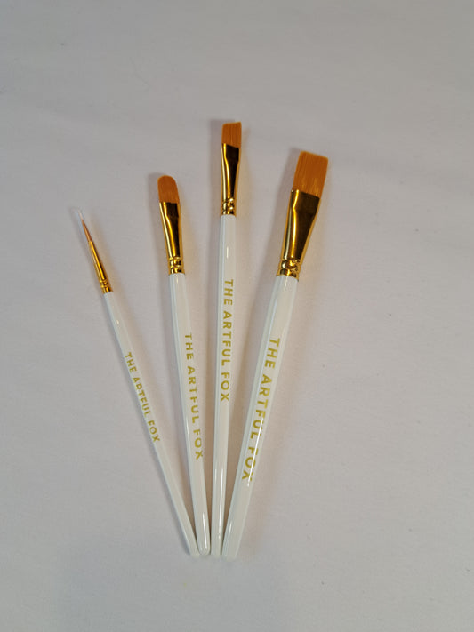 The Artful Fox Professional Paintbrush Set – 4 Precision Brushes