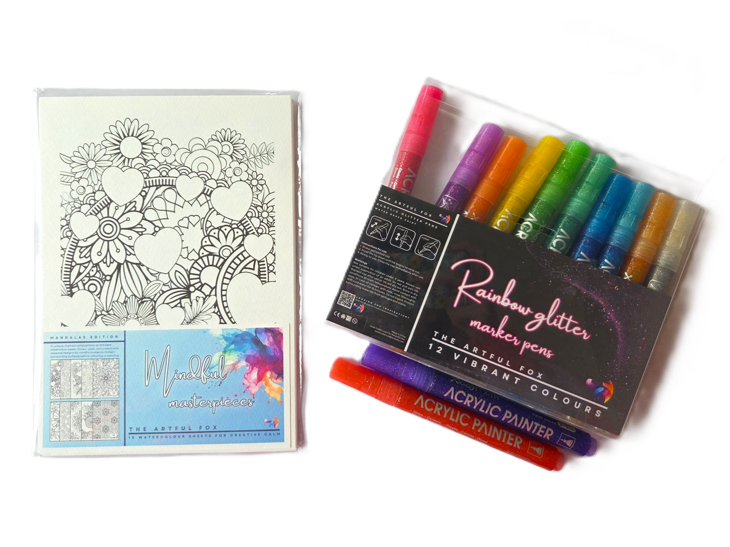 Mandala Mindful Masterpieces – 10 Watercolour Sheets for Calm & Creativity | Mandala Colouring for Adults & Kids on 190 GSM Paper