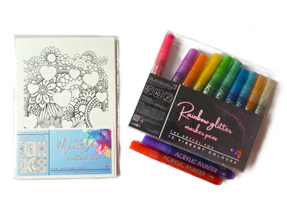 Mandala Mindful Masterpieces – 10 Watercolour Sheets for Calm & Creativity | Mandala Colouring for Adults & Kids on 190 GSM Paper