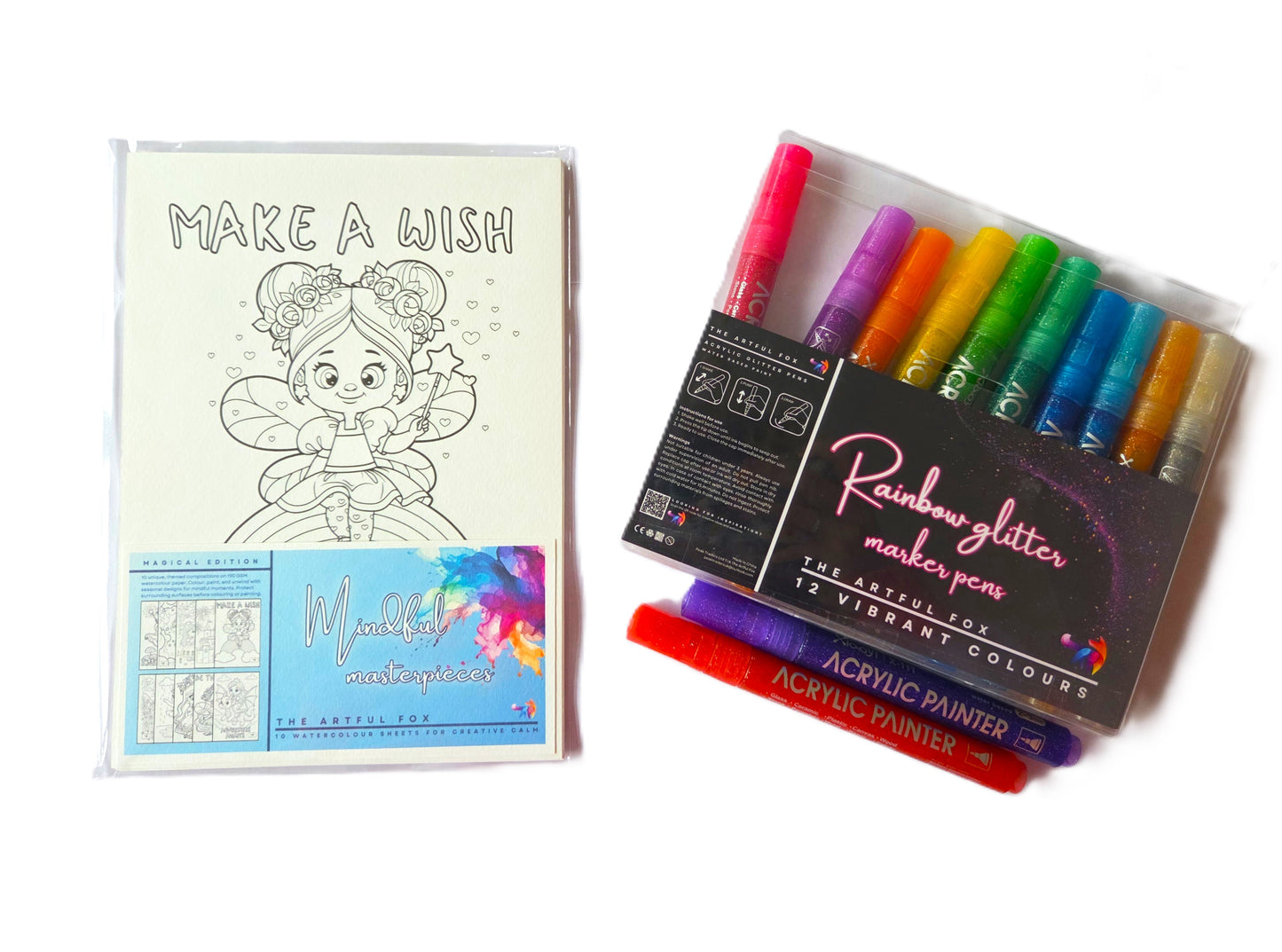 Magical Kingdom Mindful Masterpieces – 10 Watercolour Sheets for Calm & Creativity | Cute Themed Colouring for Adults & Kids on 190 GSM Paper