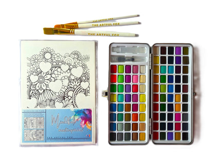 Mandala Mindful Masterpieces – 10 Watercolour Sheets for Calm & Creativity | Mandala Colouring for Adults & Kids on 190 GSM Paper