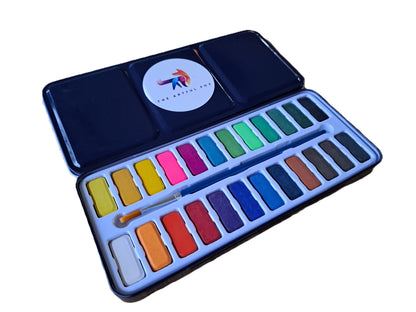 The Artful Fox Budget Beginner's Bundle: 24 Shade Watercolour Paint Set & Essential Supplies