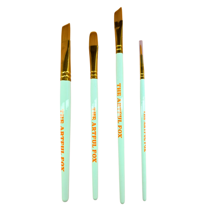 The Artful Fox Professional Paintbrush Set – 4 Precision Brushes
