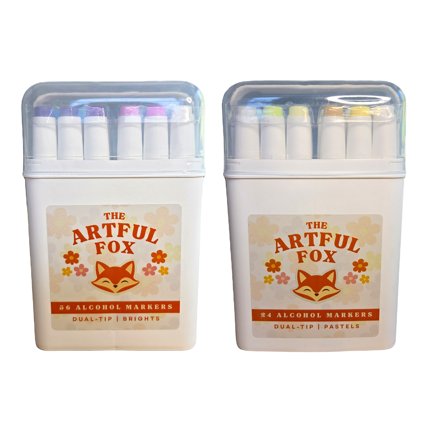 PRE-ORDER - 60 Alcohol Marker Bundle – Pastels & Brights Dual Tip Brush & Fine Nib