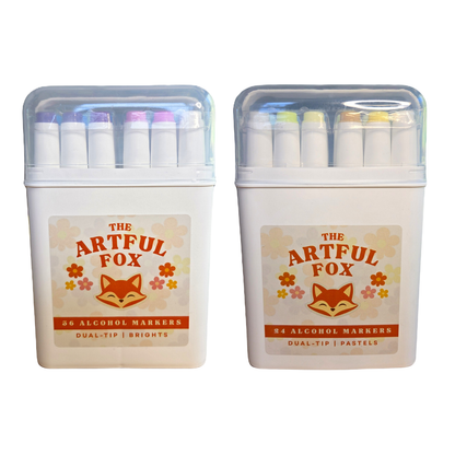 PRE-ORDER - 60 Alcohol Marker Bundle – Pastels & Brights Dual Tip Brush & Fine Nib