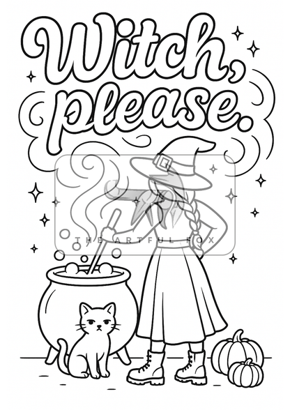 Cute Halloween A5 Colouring Sheets - Mini Mindful Masterpieces | The Artful Fox