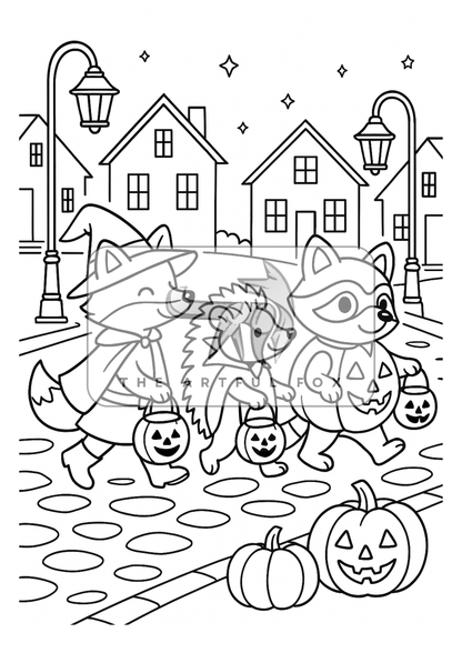 Cute Halloween A5 Colouring Sheets - Mini Mindful Masterpieces | The Artful Fox