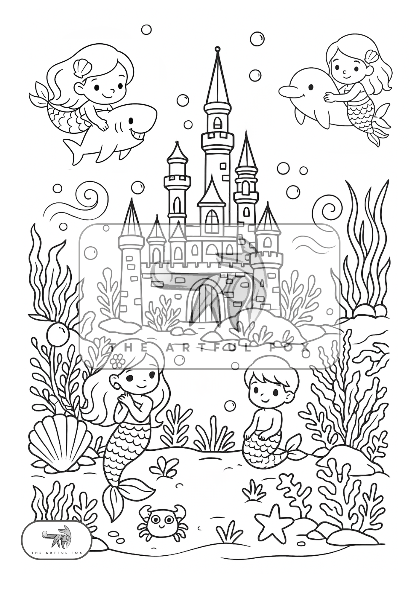 Cute Under the Sea Themed Colouring for Adults & Kids | Paint & Pen-Friendly Mindful Masterpieces – 10 Watercolour Sheets for Calm & Creativity on 190 GSM Paper