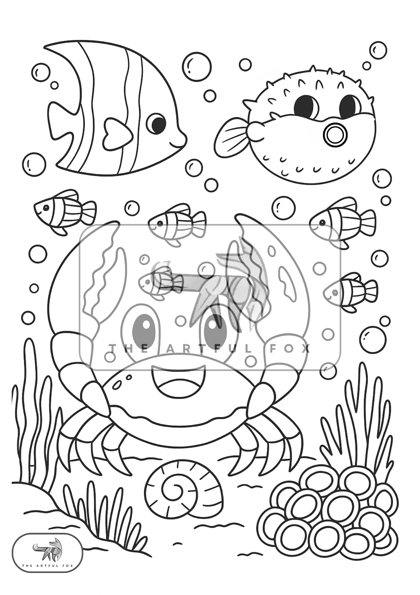 Cute Under the Sea Themed Colouring for Adults & Kids | Paint & Pen-Friendly Mindful Masterpieces – 10 Watercolour Sheets for Calm & Creativity on 190 GSM Paper
