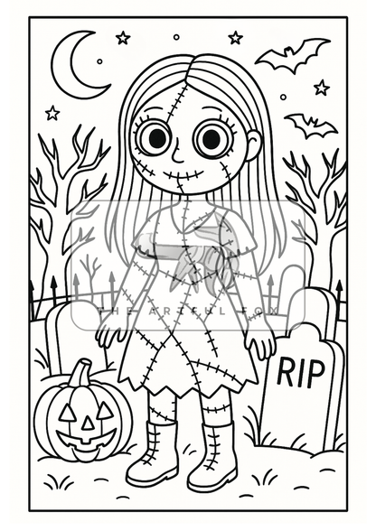 Cute Halloween A5 Colouring Sheets - Mini Mindful Masterpieces | The Artful Fox