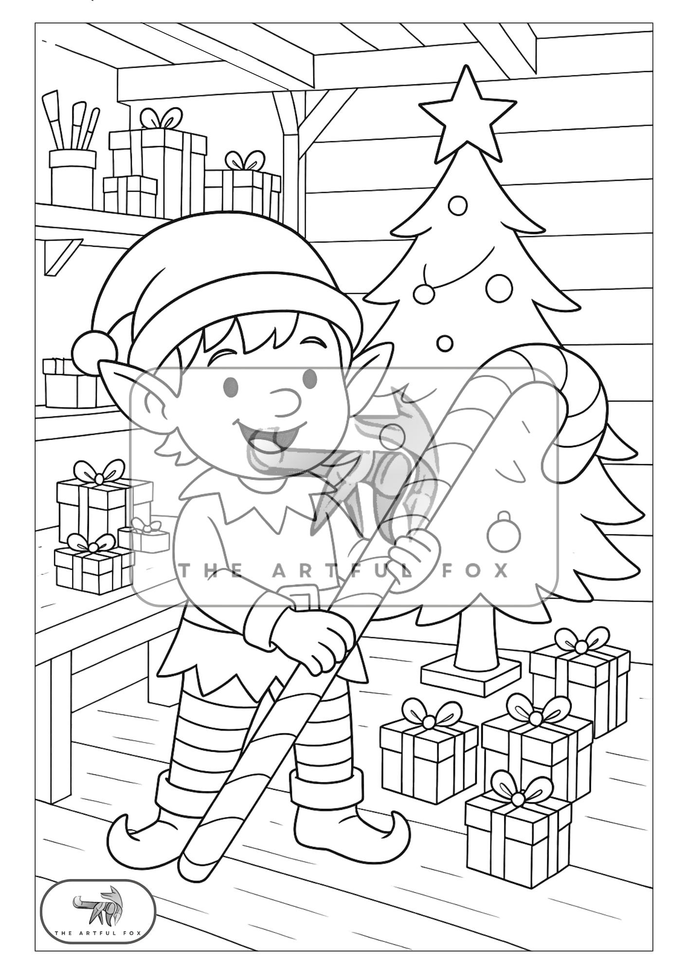 Cute Christmas Themed Colouring for Adults & Kids | Paint & Pen-Friendly Christmas Mindful Masterpieces – 10 Watercolour Sheets for Calm & Creativity on 190 GSM Paper