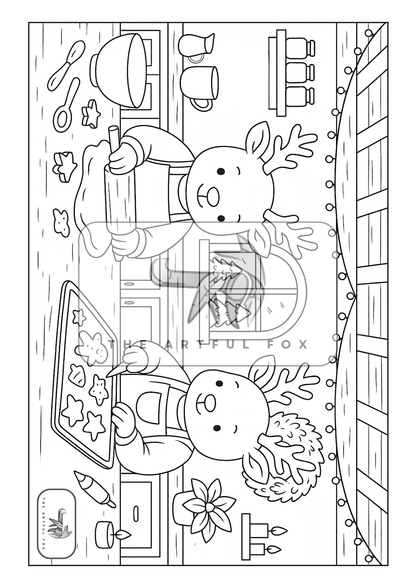 Cute Christmas Themed Colouring for Adults & Kids | Paint & Pen-Friendly Christmas Mindful Masterpieces – 10 Watercolour Sheets for Calm & Creativity on 190 GSM Paper