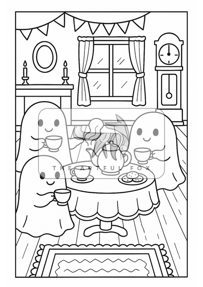 Cute Halloween A5 Colouring Sheets - Mini Mindful Masterpieces | The Artful Fox