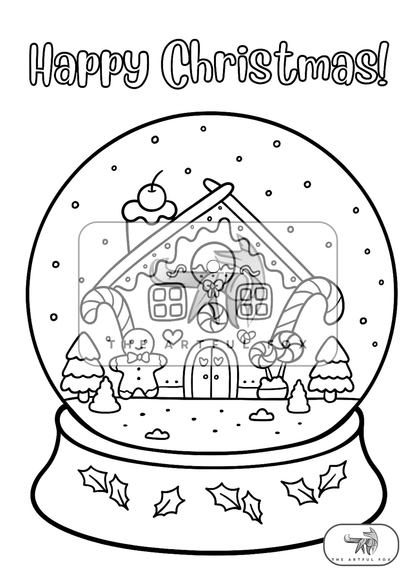Cute Christmas Themed Colouring for Adults & Kids | Paint & Pen-Friendly Christmas Mindful Masterpieces – 10 Watercolour Sheets for Calm & Creativity on 190 GSM Paper