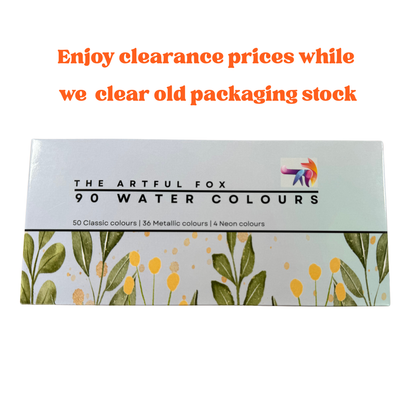 90 Colour Watercolour Paint Set – Travel Watercolour Tin with Refillable Water Brush Pen for Adults, Beginners & Kids | The Artful Fox