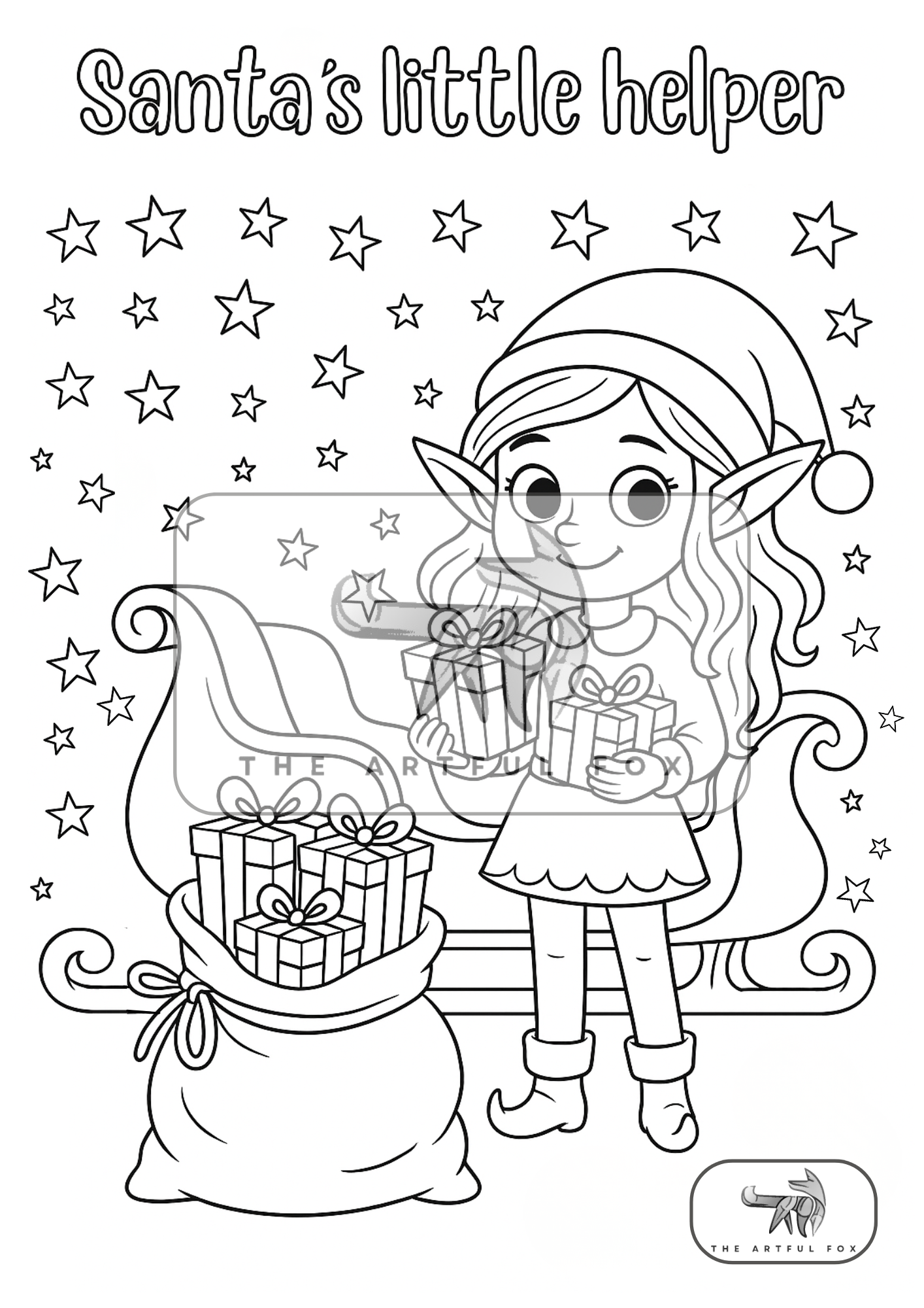 Cute Christmas Themed Colouring for Adults & Kids | Paint & Pen-Friendly Christmas Mindful Masterpieces – 10 Watercolour Sheets for Calm & Creativity on 190 GSM Paper