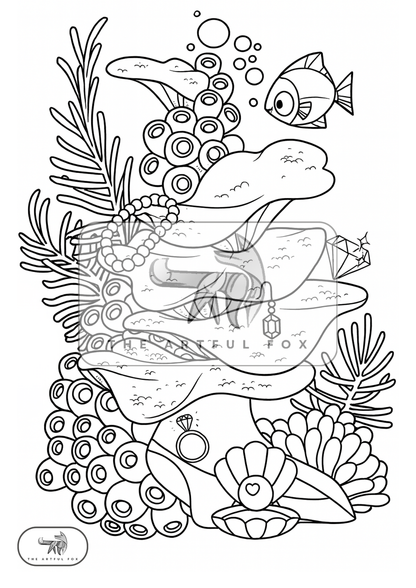Cute Under the Sea Themed Colouring for Adults & Kids | Paint & Pen-Friendly Mindful Masterpieces – 10 Watercolour Sheets for Calm & Creativity on 190 GSM Paper
