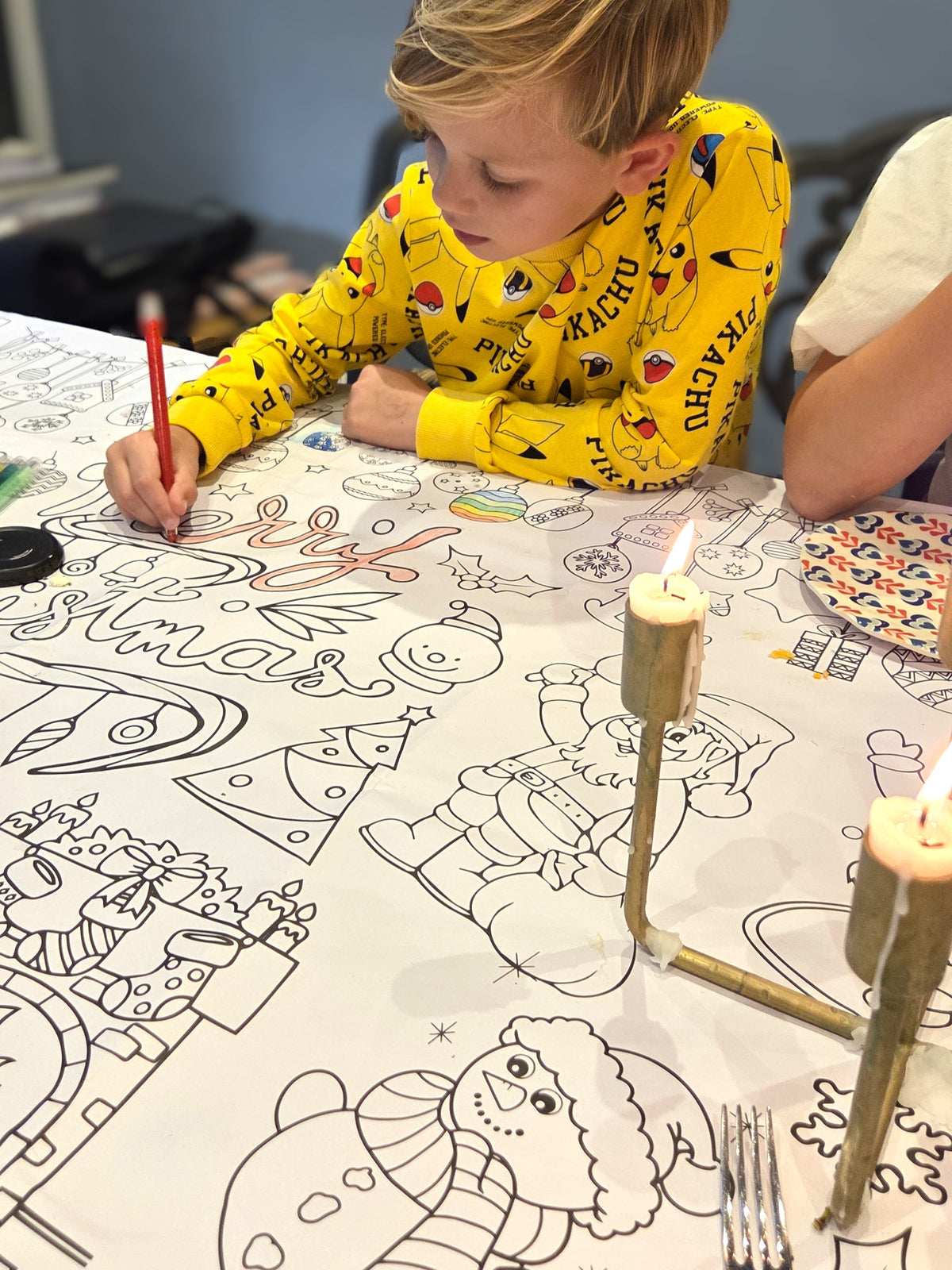 Giant Christmas Colouring Tablecloth | Kids Christmas Activity | 183 × 86cm