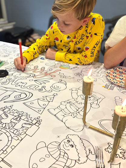 Giant Christmas Colouring Tablecloth | Kids Christmas Activity | 183 × 86cm