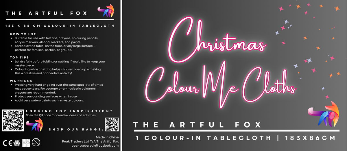 Giant Christmas Colouring Tablecloth | Kids Christmas Activity | 183 × 86cm