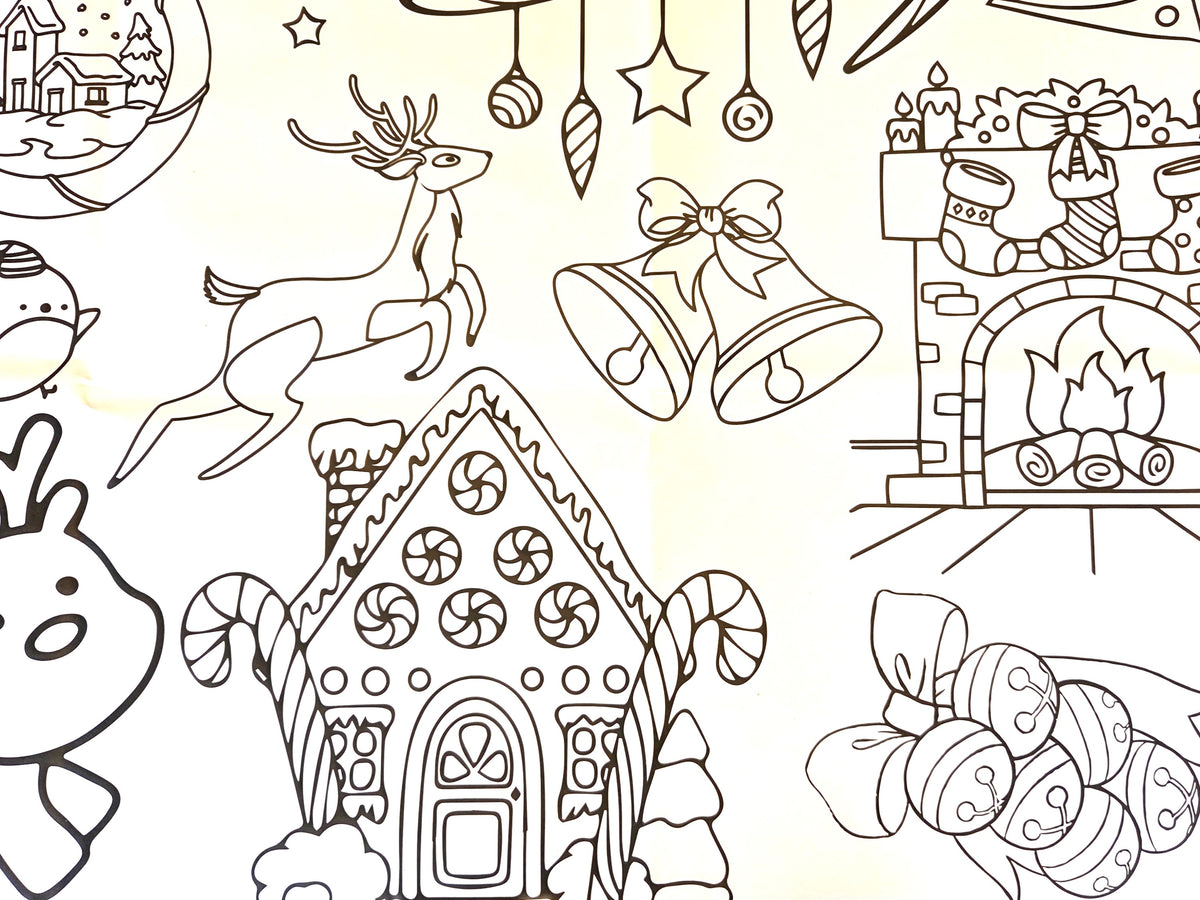 Giant Christmas Colouring Tablecloth | Kids Christmas Activity | 183 × 86cm
