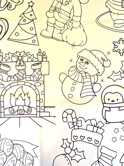 Giant Christmas Colouring Tablecloth | Kids Christmas Activity | 183 × 86cm