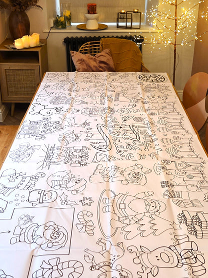 Giant Christmas Colouring Tablecloth | Kids Christmas Activity | 183 × 86cm