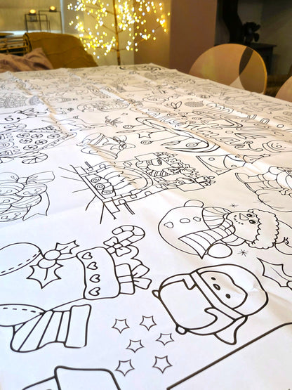 Giant Christmas Colouring Tablecloth | Kids Christmas Activity | 183 × 86cm