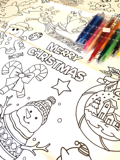 Giant Christmas Colouring Tablecloth | Kids Christmas Activity | 183 × 86cm