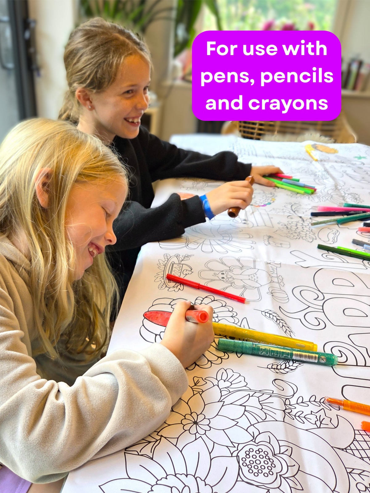 Giant Christmas Colouring Tablecloth | Kids Christmas Activity | 183 × 86cm