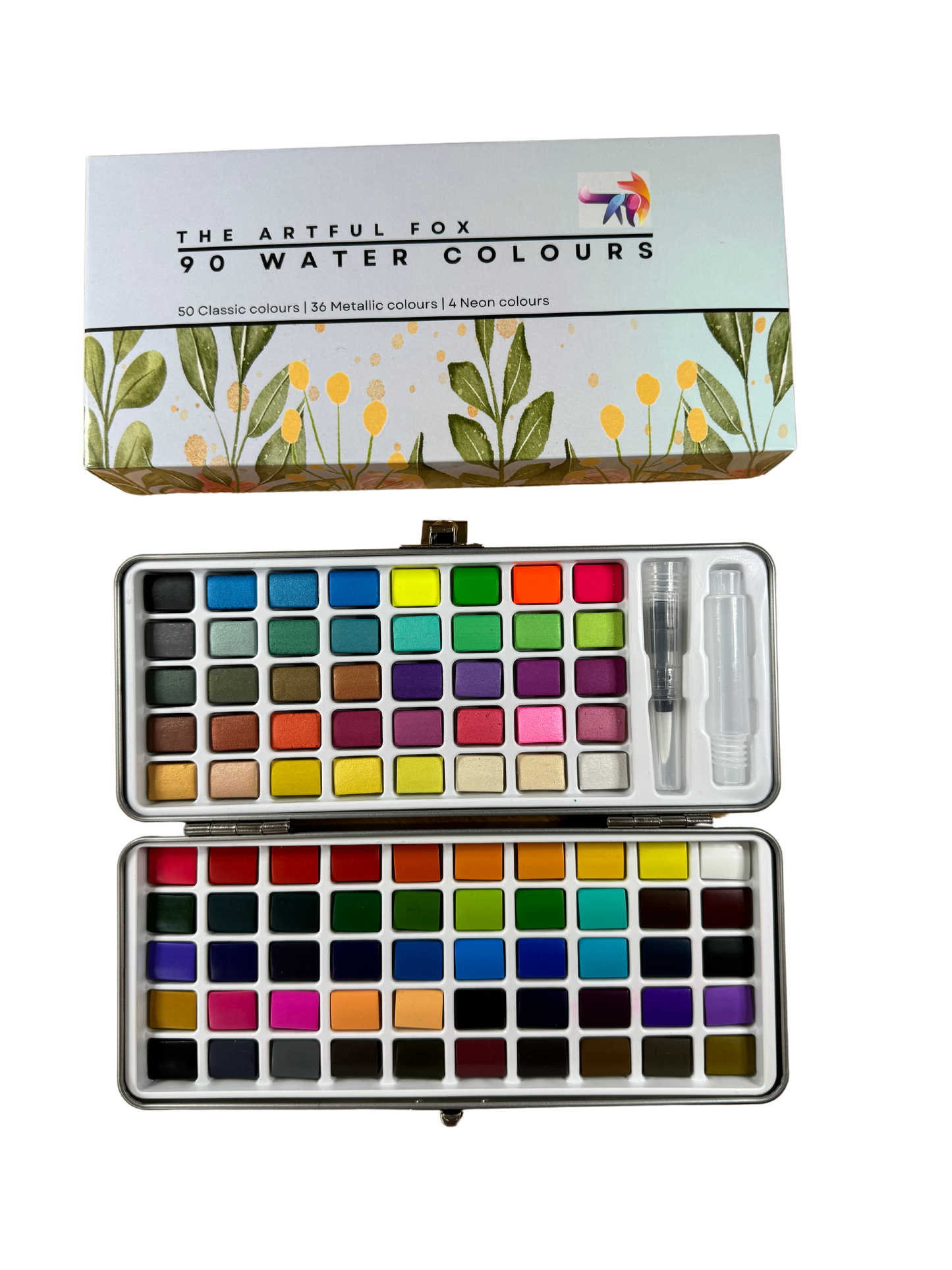 The Artful Fox Premium Starter Set: 90 Shade Watercolour Paint Set & Essential Art Supplies