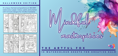 Cute Halloween A5 Colouring Sheets - Mini Mindful Masterpieces | The Artful Fox