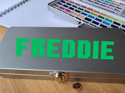 Personalised watercolour paint set with 90 vibrant colours, in attractive tin. Includes refillable watercolour paintbrush! Perfect crafting gift for art lovers and creative kids by The Artful Fox