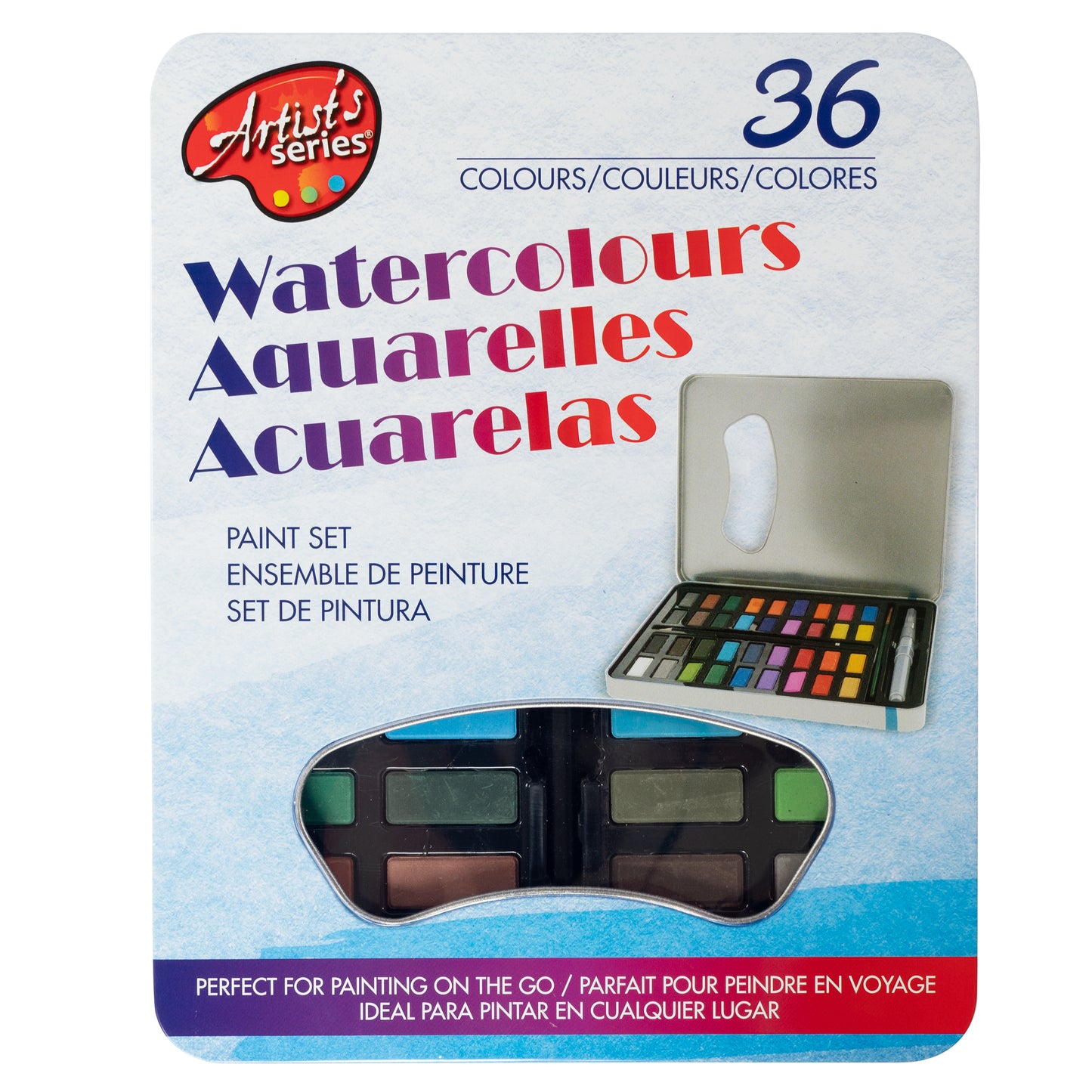 36 Watercolour Paints with Brushes & Pencil | Artist’s Series Budget-Friendly Set