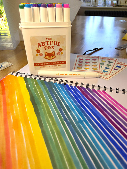 dual tip alcohol markers colour blending gradient swatch smooth coverage by the artful fox