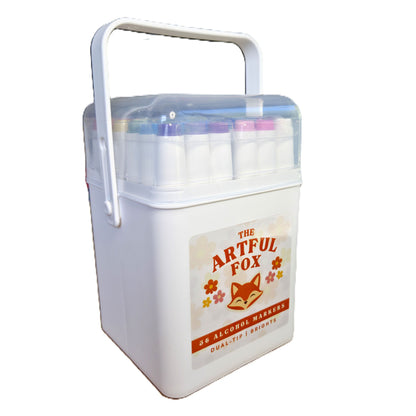 bright alcohol marker set in sturdy carry case with handle by The Artful Fox