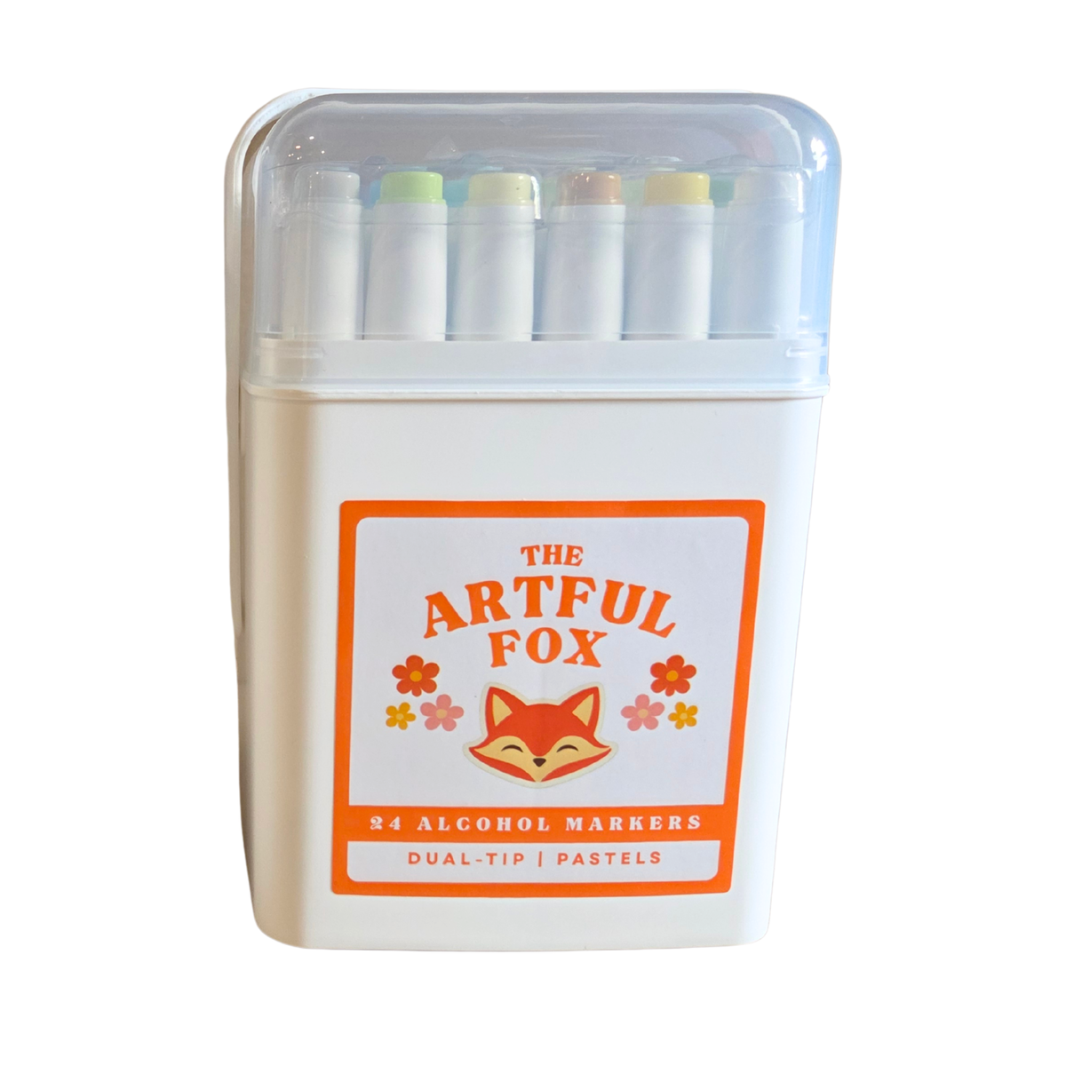24 Pastels Alcohol Marker Set – Dual Tip Brush & Fine Nib