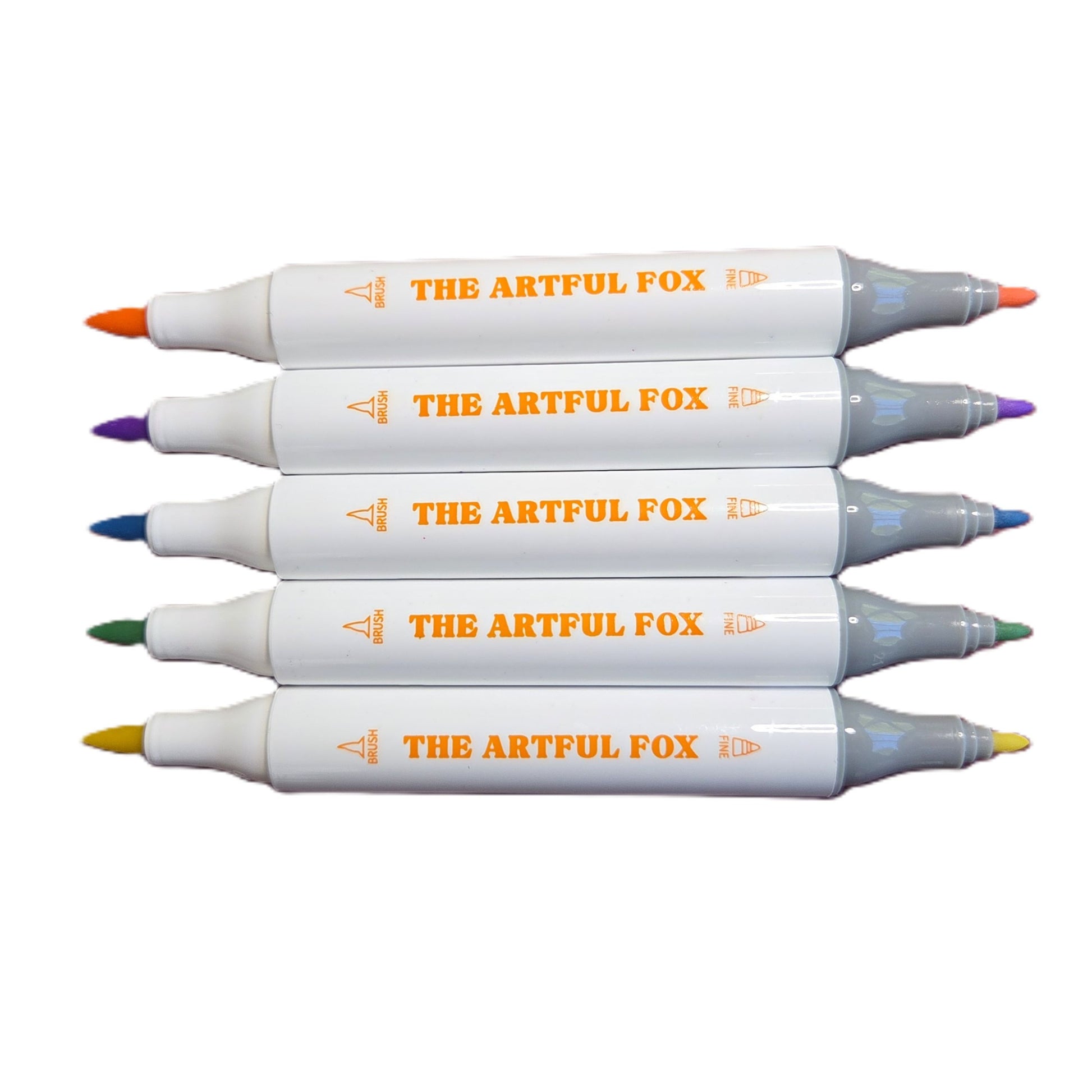 pastel dual tip alcohol markers showing brush and fine tips