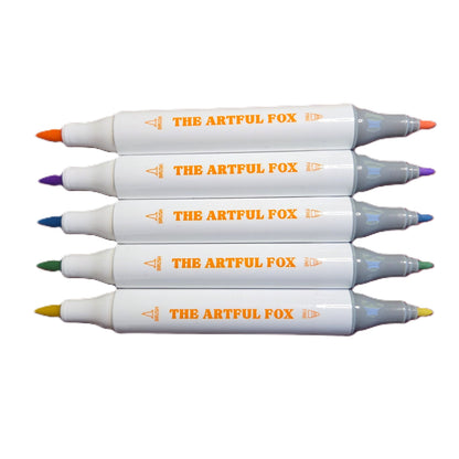 pastel dual tip alcohol markers showing brush and fine tips